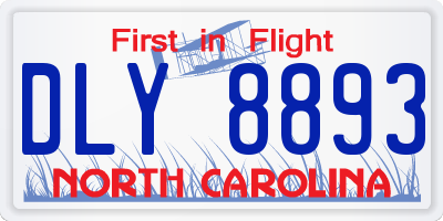 NC license plate DLY8893