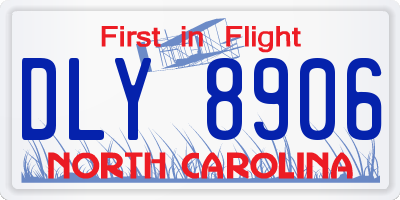 NC license plate DLY8906