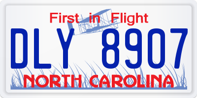 NC license plate DLY8907