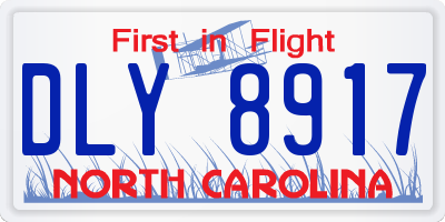 NC license plate DLY8917