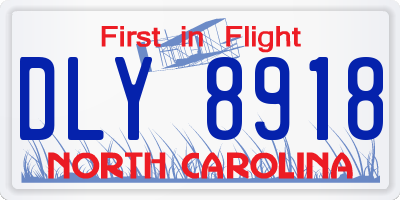 NC license plate DLY8918