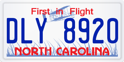 NC license plate DLY8920