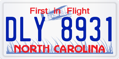 NC license plate DLY8931