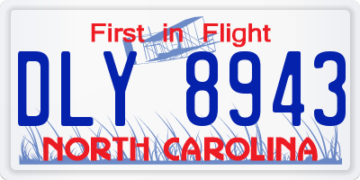 NC license plate DLY8943