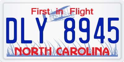 NC license plate DLY8945