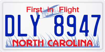 NC license plate DLY8947