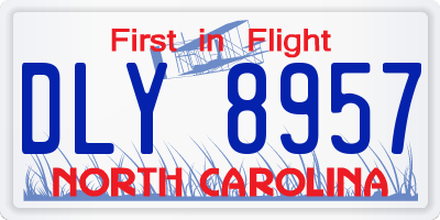 NC license plate DLY8957
