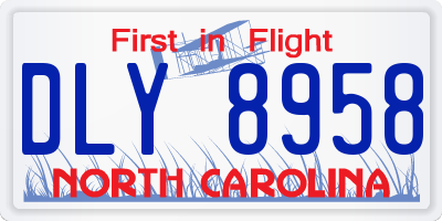 NC license plate DLY8958