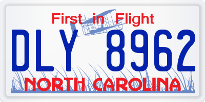 NC license plate DLY8962