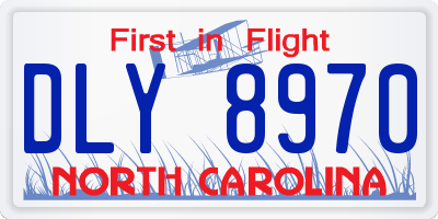 NC license plate DLY8970