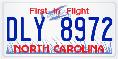NC license plate DLY8972