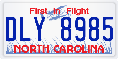 NC license plate DLY8985