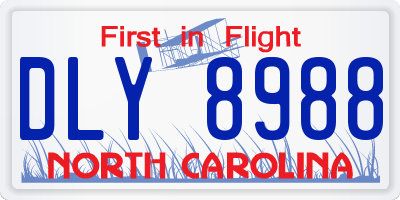 NC license plate DLY8988