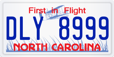 NC license plate DLY8999