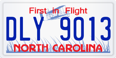 NC license plate DLY9013