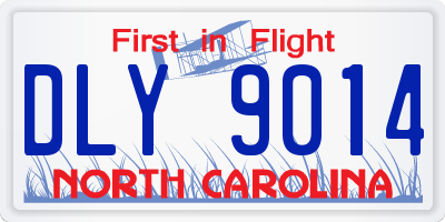 NC license plate DLY9014