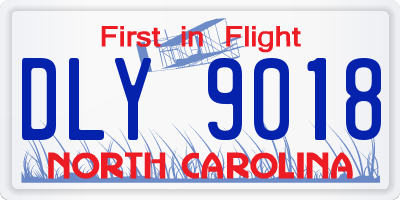 NC license plate DLY9018