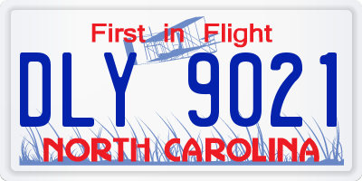 NC license plate DLY9021