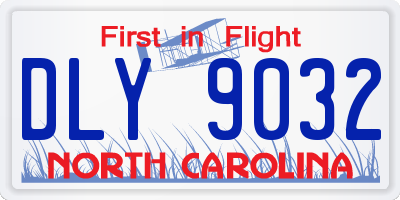 NC license plate DLY9032