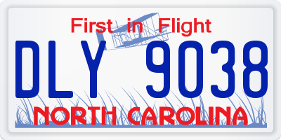 NC license plate DLY9038