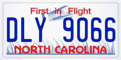NC license plate DLY9066