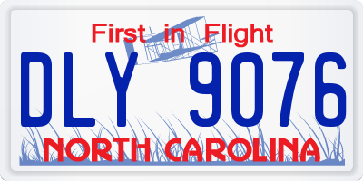 NC license plate DLY9076