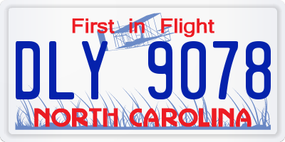 NC license plate DLY9078