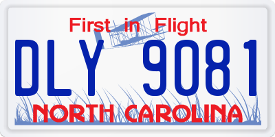 NC license plate DLY9081
