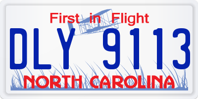 NC license plate DLY9113