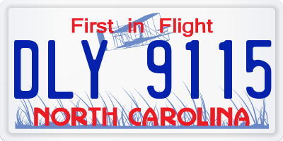 NC license plate DLY9115