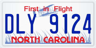 NC license plate DLY9124