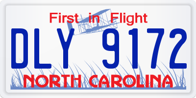 NC license plate DLY9172
