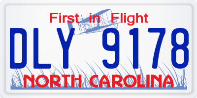 NC license plate DLY9178