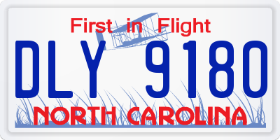 NC license plate DLY9180