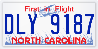 NC license plate DLY9187