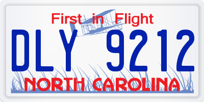 NC license plate DLY9212