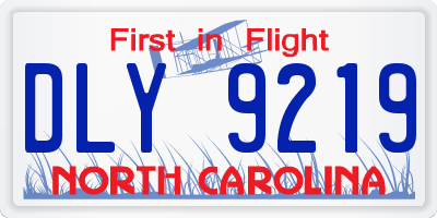 NC license plate DLY9219