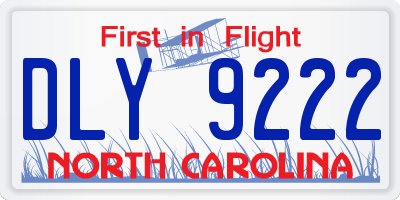 NC license plate DLY9222