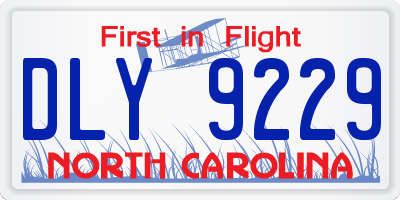 NC license plate DLY9229