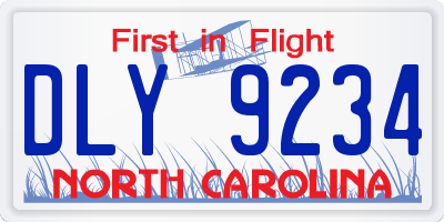 NC license plate DLY9234
