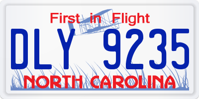 NC license plate DLY9235
