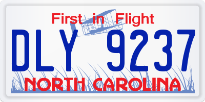 NC license plate DLY9237