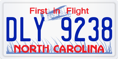 NC license plate DLY9238