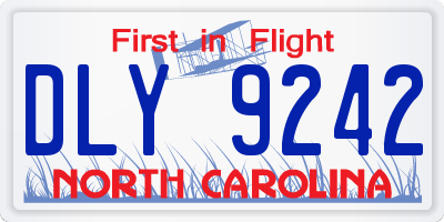 NC license plate DLY9242