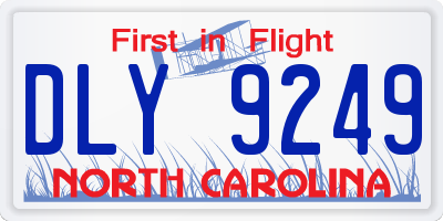 NC license plate DLY9249