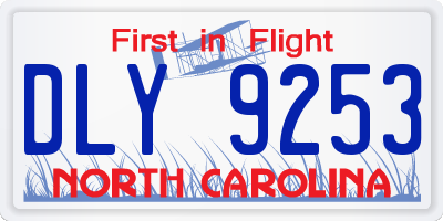 NC license plate DLY9253