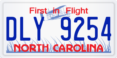 NC license plate DLY9254