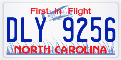 NC license plate DLY9256