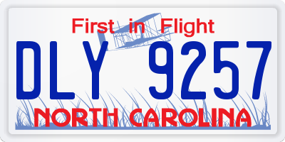NC license plate DLY9257