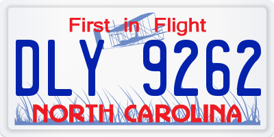 NC license plate DLY9262
